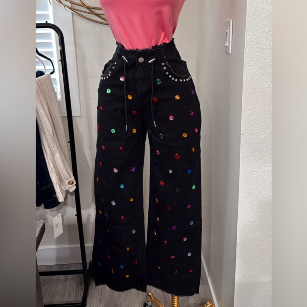 Black Embellished Pants